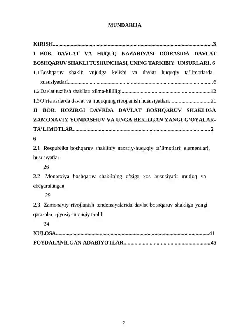 Mаvzu: Davlatning boshqaruv shakllari: Respublika va monarxiya.kurs ishi 2