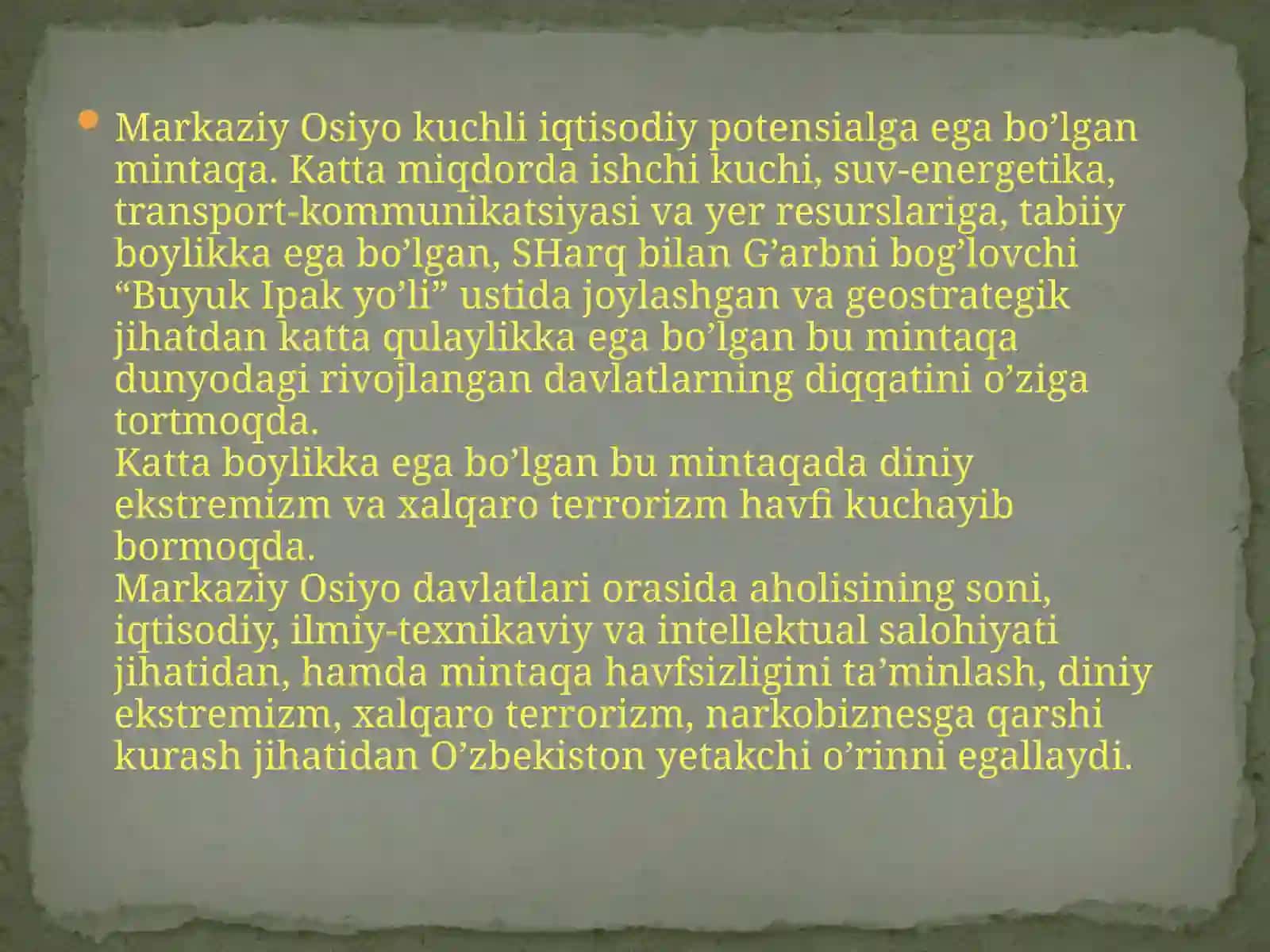 Markaziy Osiyo dəmli ta'lim 2