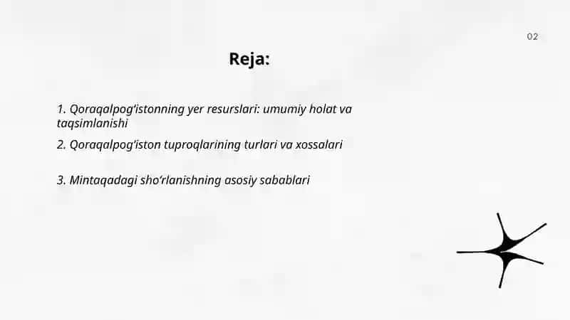 Qoraqalpogʻistonning yer resurslari va shoʻrlanish 2
