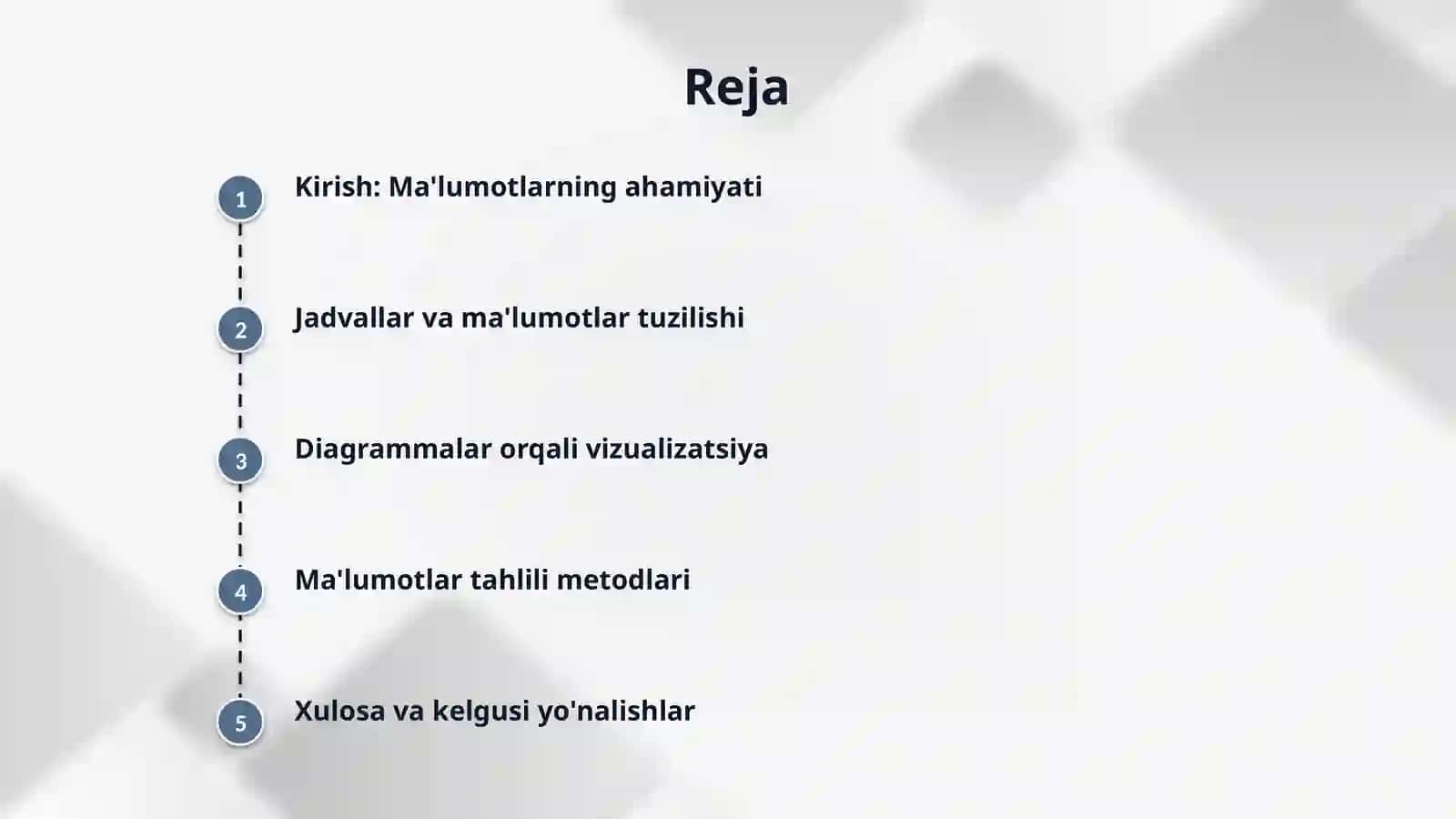 Ma'lumotlar(jadvallar,diogrammalar,ma'lumotlar tahlili) 2