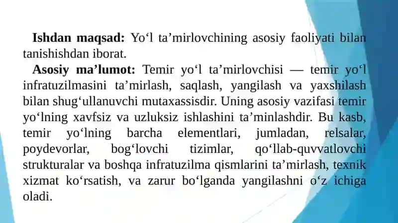 Temir yo‘l ta’mirlovchisi 2