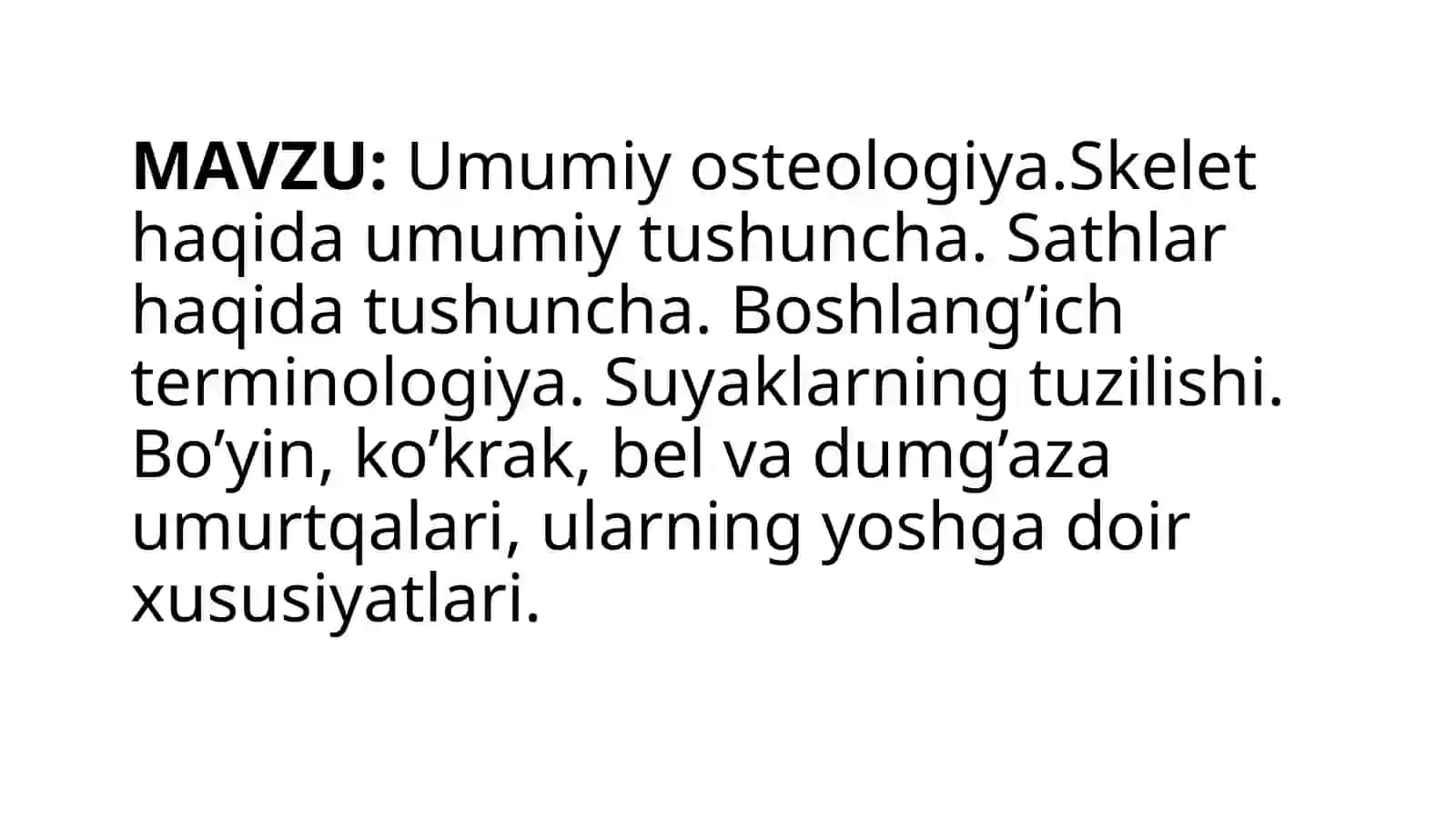Umumiy osteologiya 2
