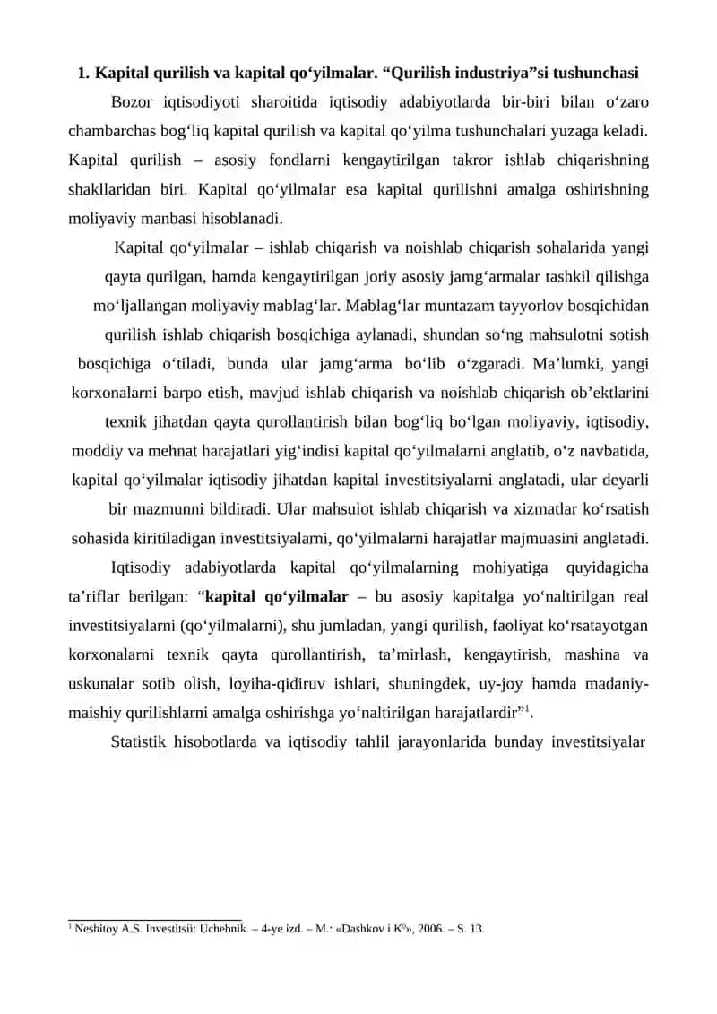 Kapital qurilishda loyihalash 2