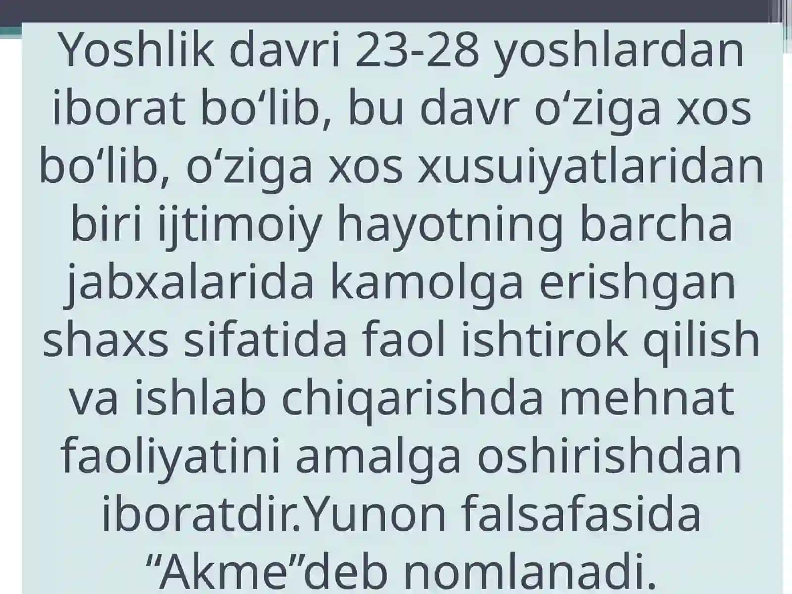 Yetuklik davrining psixologik xususiyatlari 2