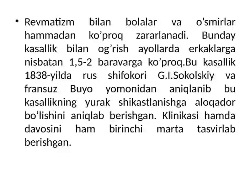 Revmatizm o'zi nima 2