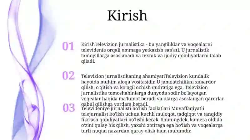 Televideniyeda Jurnalist Mahorati 2