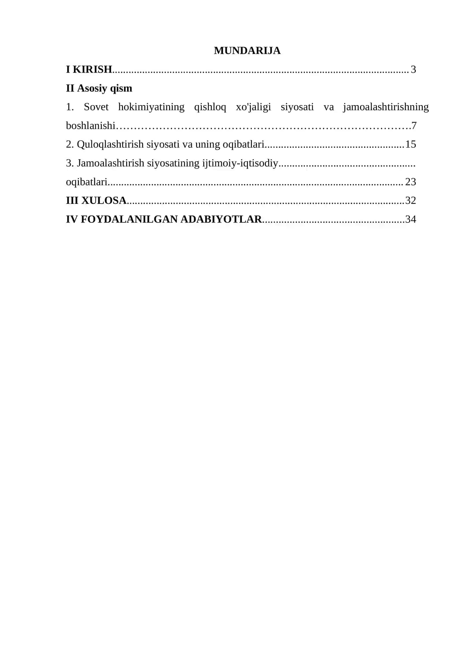 Sovet hukumatining ommaviy jamoalashtirish siyosati va uning oqibatlari 2