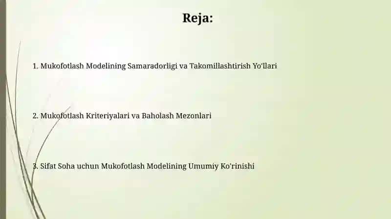 Sifat sohasida mukofotlar modeli 2