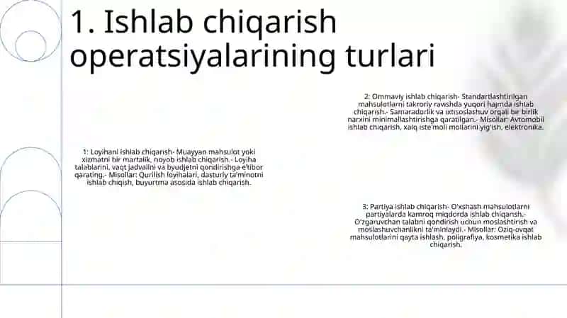 Ishlab Chiqarish Operatsiyalari Va Uning Turlari 2