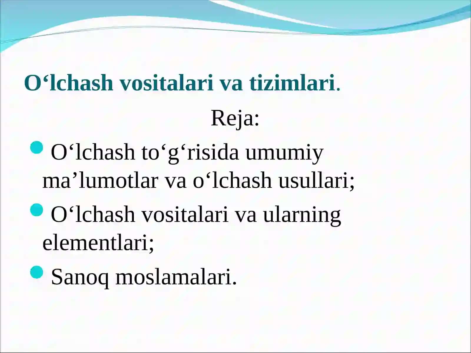 О‘lchash vositalari va tizimlari 2