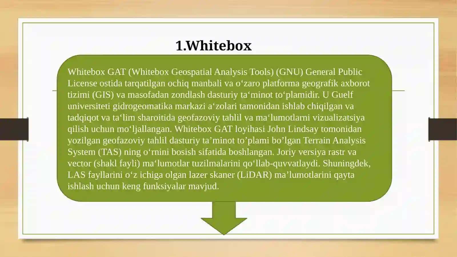GIS- texnalogiyalarining imkoniyatlari bilan tanishish. (ArcGIS, Panorama, Geo-Info va boshqalar) 2
