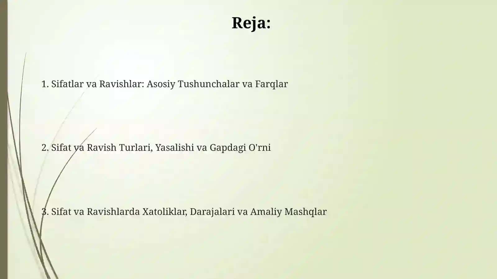 Sifatlar va Ravishlar 2