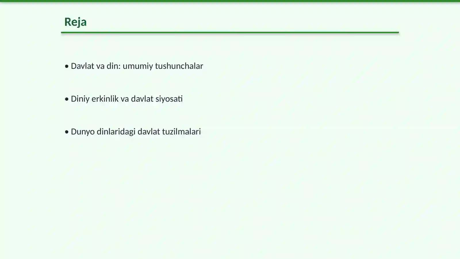 Dunyo dinlarida davlat va din munosabatlari 2