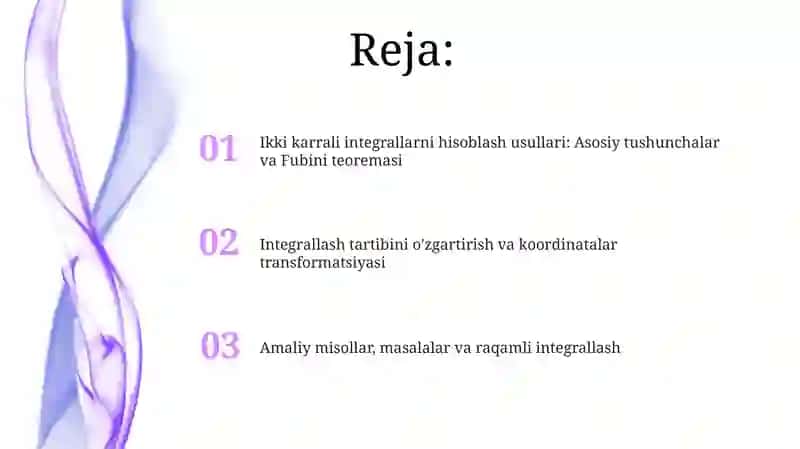Ikki karrali integralni hisoblash usullari 2