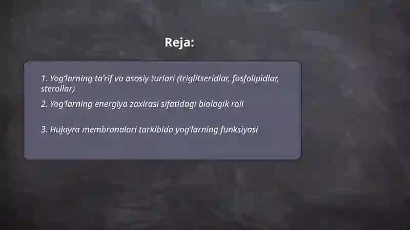Yogʻlarning biologik roli va asosiy manbalari 2
