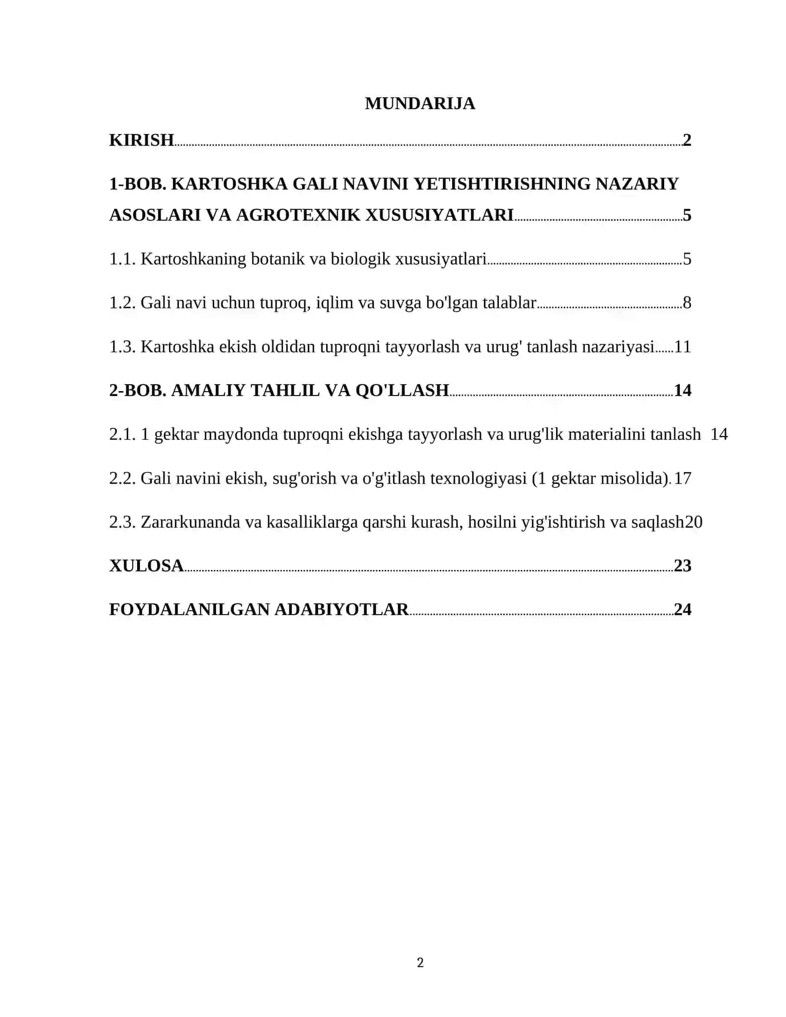 "1 GEKTAR YERGA KARTOSHKA GALI NAVINI EKISH" 2