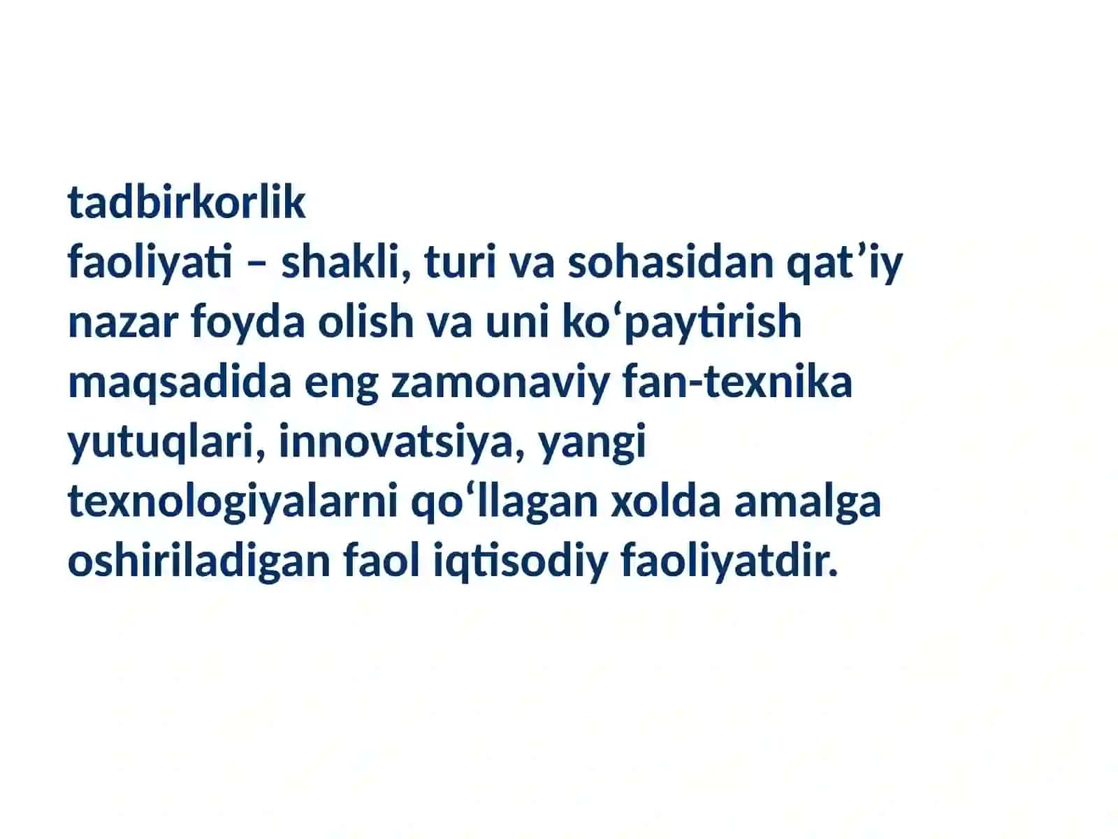 tadbirkorlik faoliyati 2