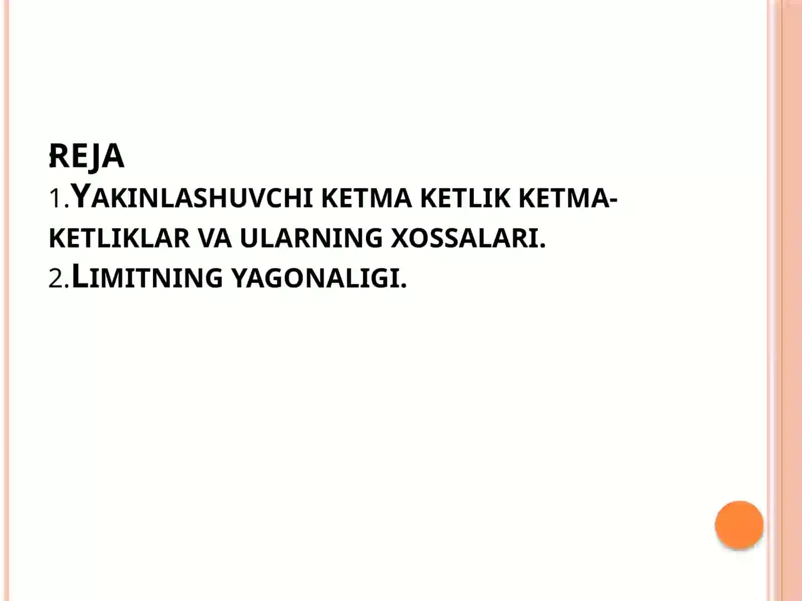 Algebradan mustaqil ish 2