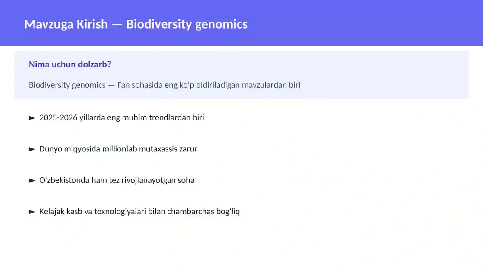 Biodiversity genomics 2