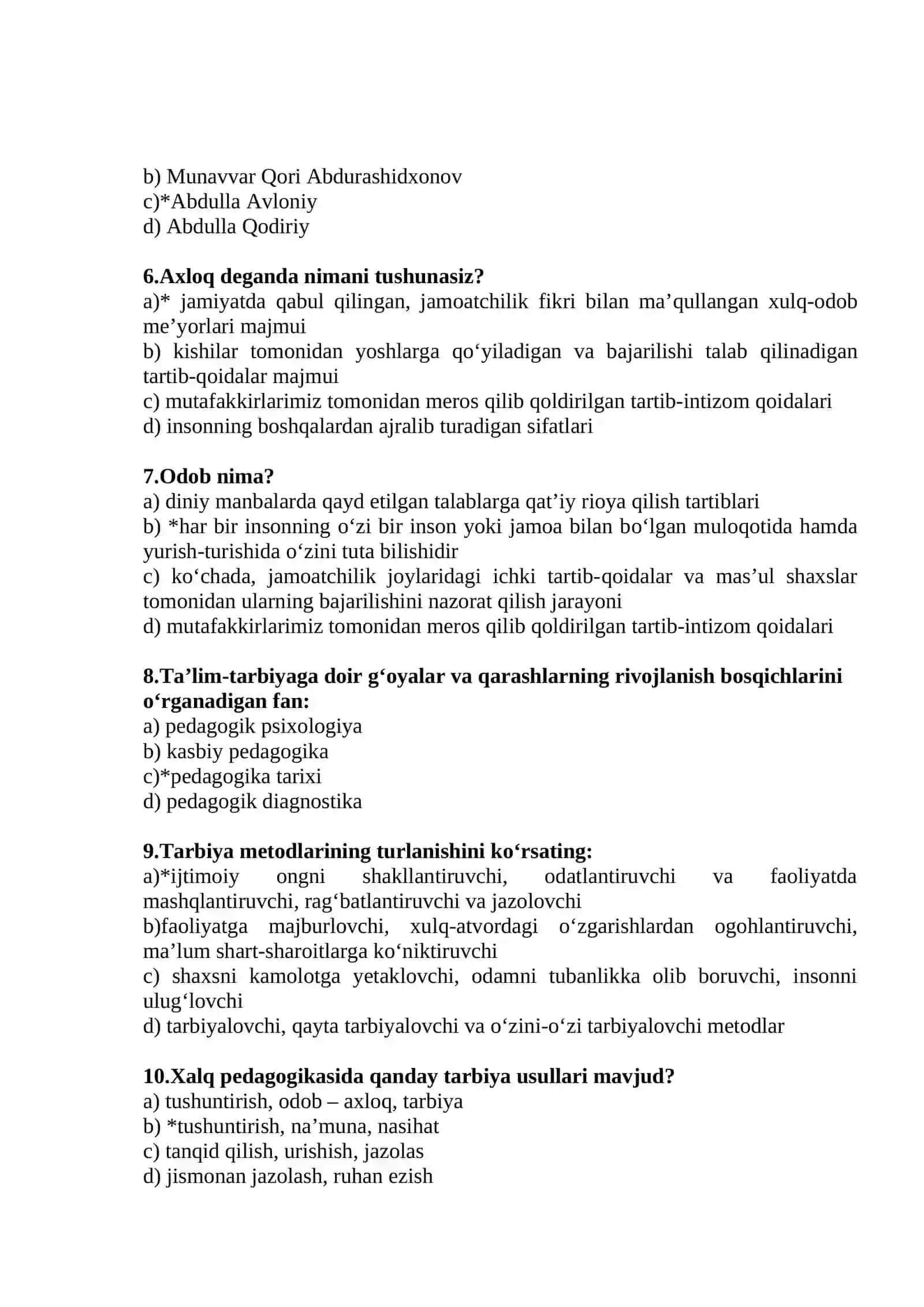 Umumiy pedagogika test variantlari 2