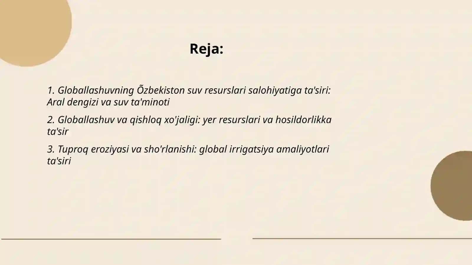 Globallashuvning Õzbekiston tabiiy resurs salohiyatiga ta'siri 2