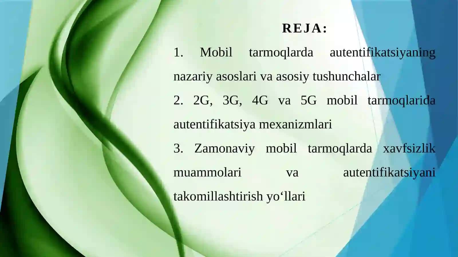 Mobil tarmoqlarda autentifikatsiya 2