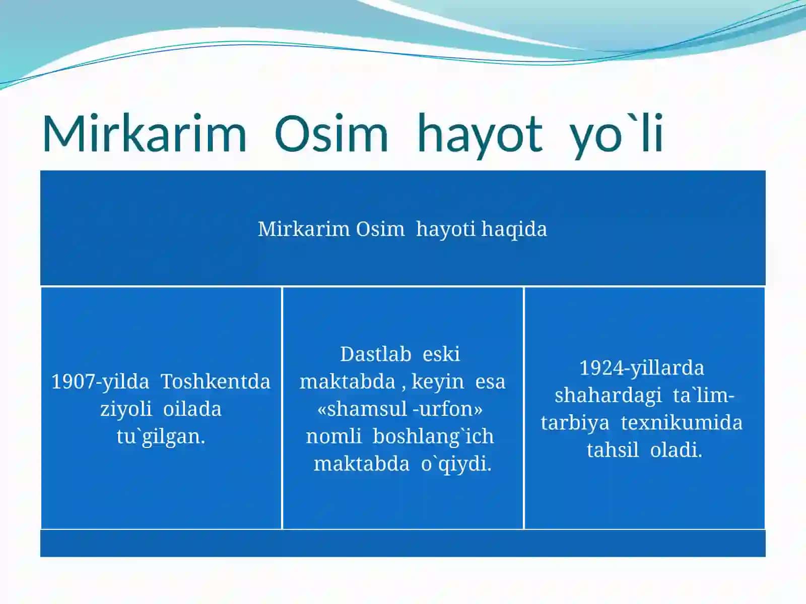 Mirkarim Osim hayoti va ijodi 2