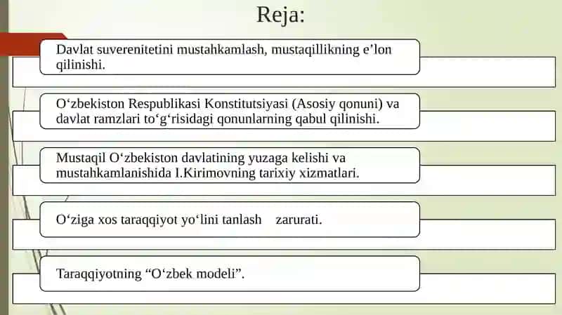 Mustaqil O‘zbekiston Respublikasi tashkil topishining tarixiy ahamiyati 2