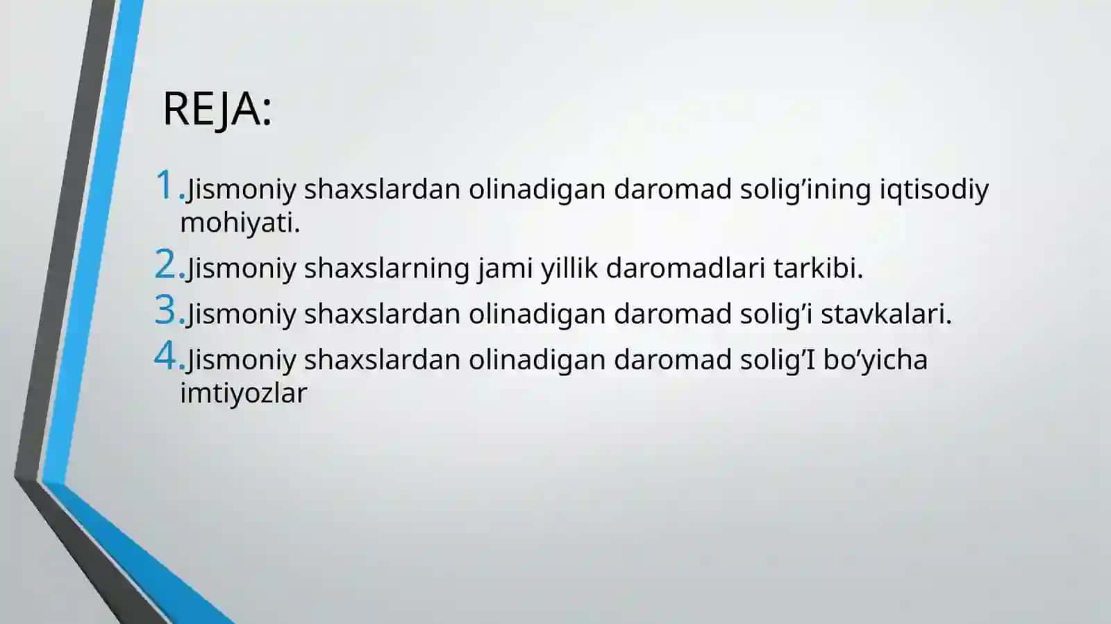 Jismoniy shaxslardan olinadigan daromad solig’i 2