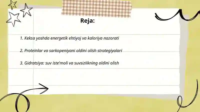 Keksa yoshda unumli ovqatlanish 2