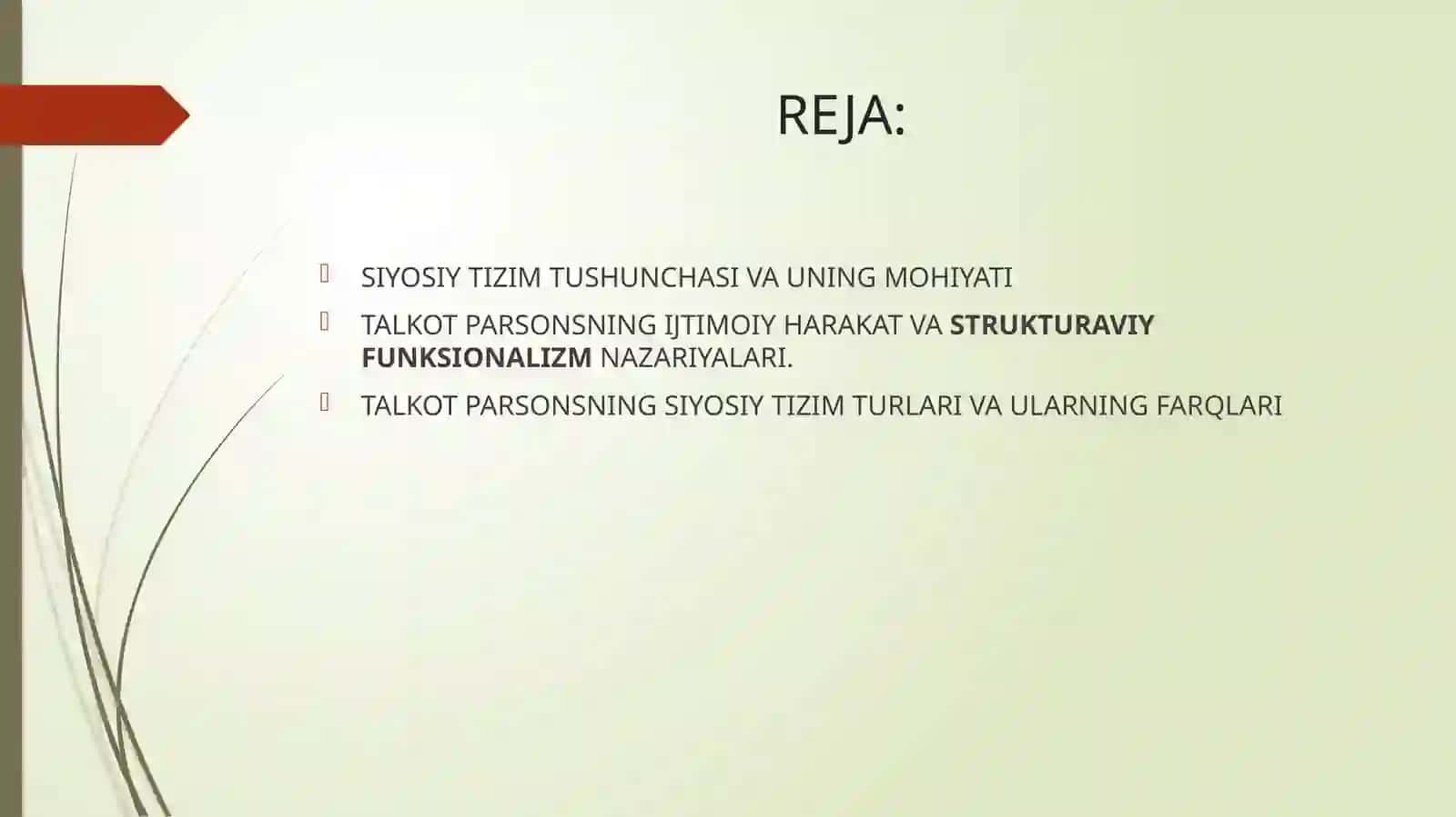 TALKOT PARSONNING SIYOSIY TIZIM NAZARIYASI 2
