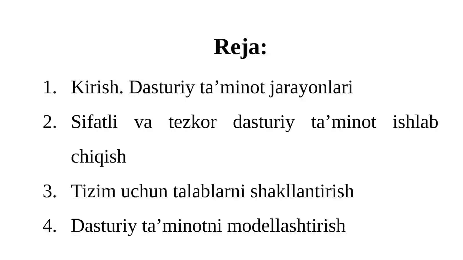Dasturiy injiniringa kirish 2