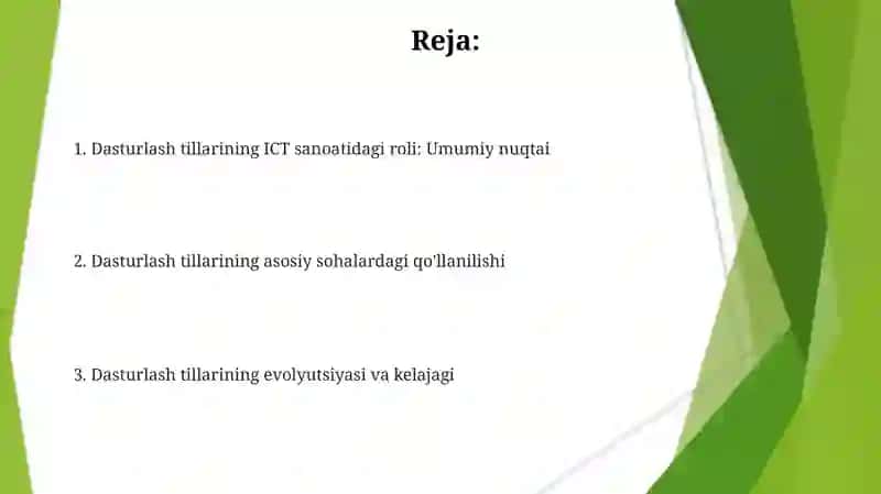 Dasturlash tillarining ICT sanoatidagi roli 2