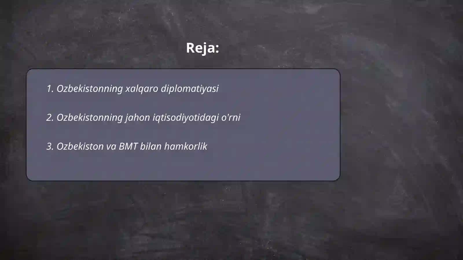 Ozbekiston va jahon hamjamiyati 2