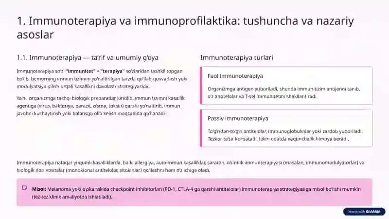 Immunoterapiya va Immunoprofilaktika 2