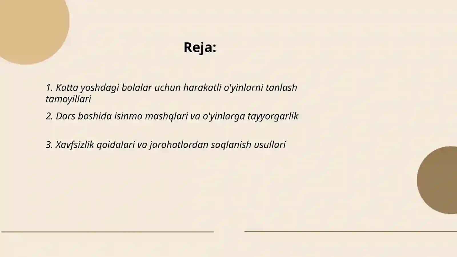 Katta yoshdagi bolalarga beriladigan harakatli o'yinlarni o'rgatish 2