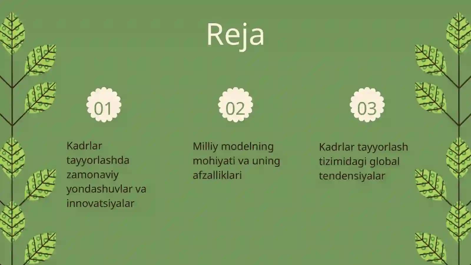 Ozbekiston Respublikasining Kadrlar tsyyorlash milliy modeli va mohiyati 2