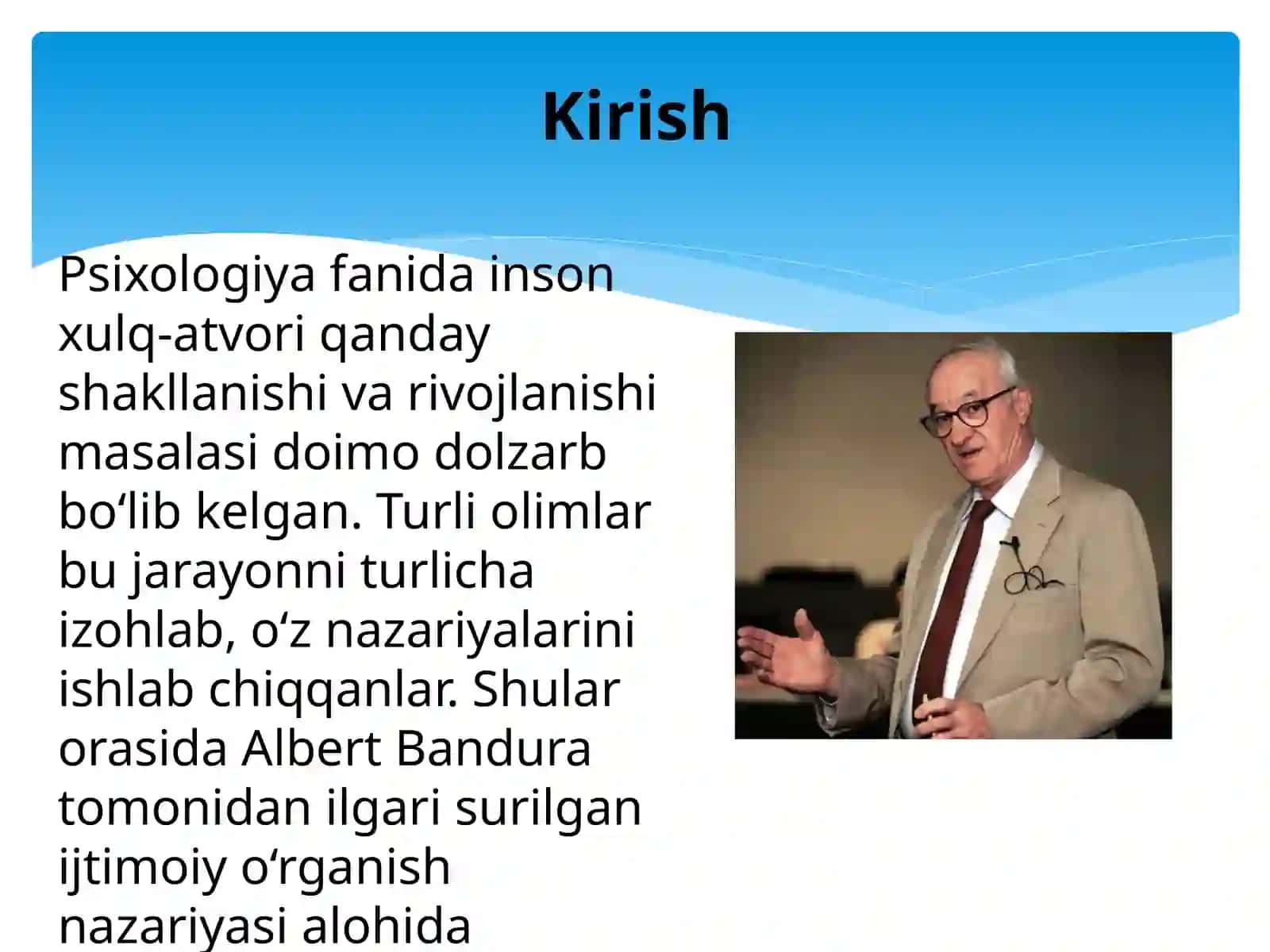 Albert Bandura hayoti va nazariyalari 2