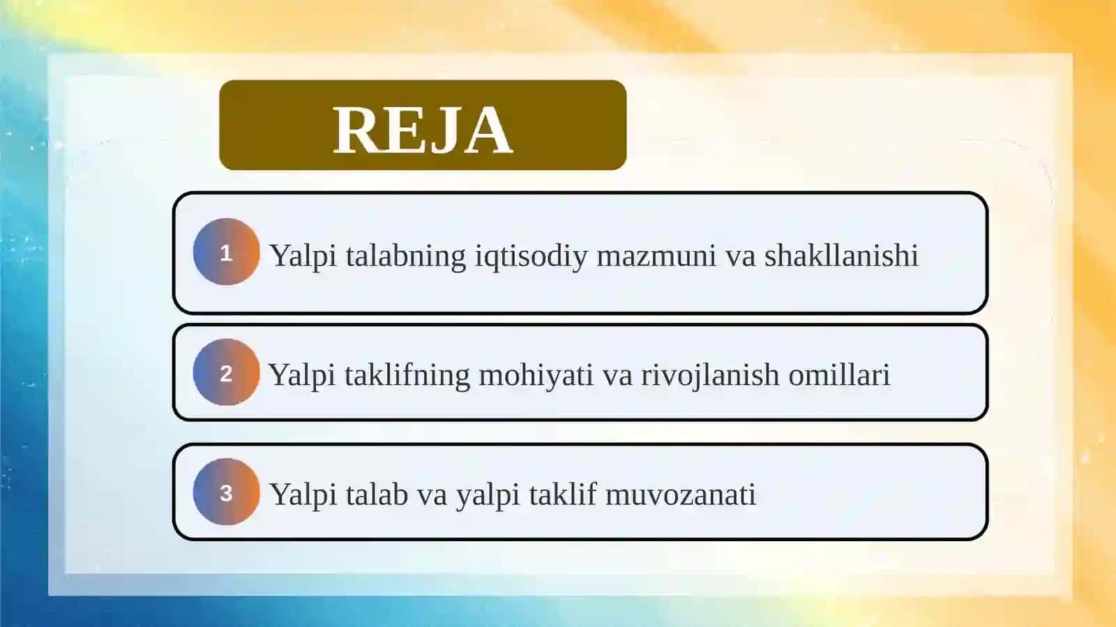 Yalpi talab va yalpi taklif slayd 2