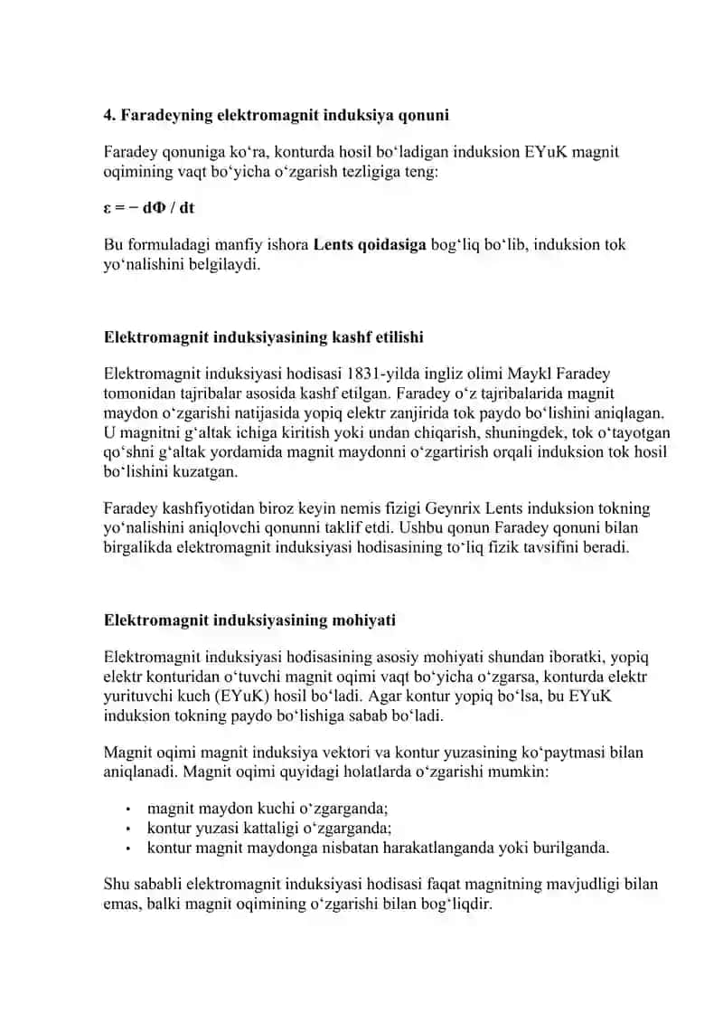 Elektromagnit induksiyasi hodisasi 2