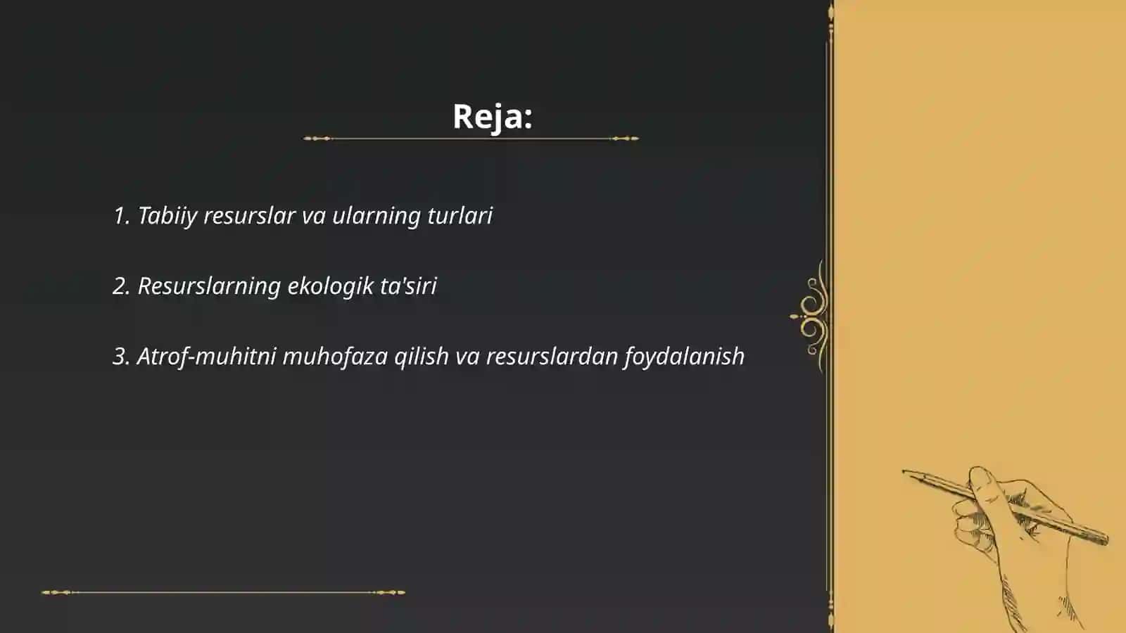 Tabiiy resurslar va ularning turlari 2