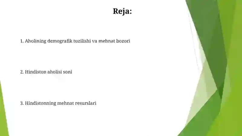 Hindistonning aholisi va mehnat resurslari 2