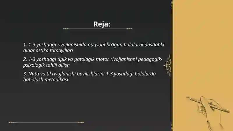 Rivojlanishida nuqsoni bo‘lgan ilk yoshdagi (1-3 yosh) bolalarni pedagogik psixologik o‘rganishning o‘ziga xos xususiyatlari 2