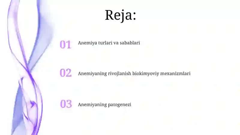 Anemiya turlari va sabablari 2