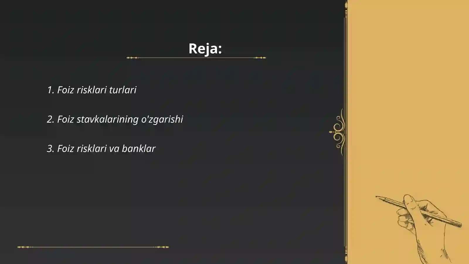 Foiz risklarining iqtisodiy mohiyati 2