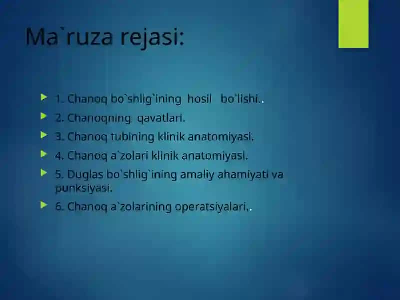 Chanoq sohasinin gklinikan atomiyasai 2