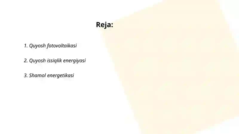 Qayta tiklanuvchi energiya manbalari 2