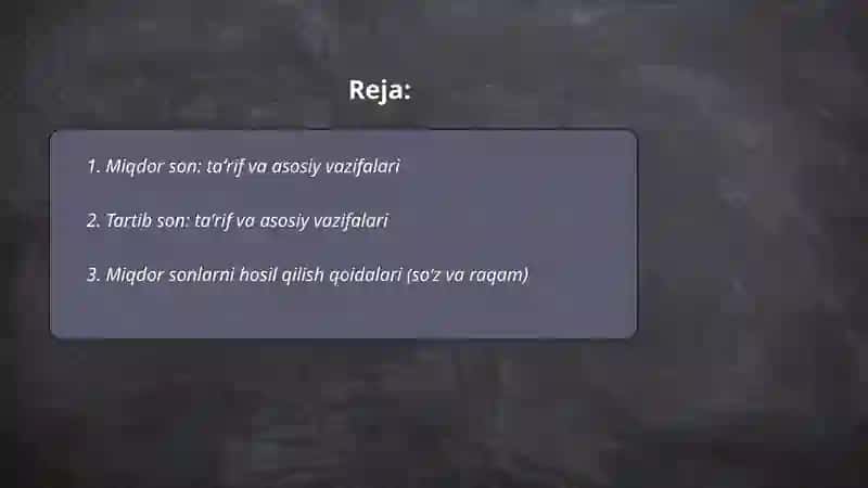 Miqdor sonlar 2