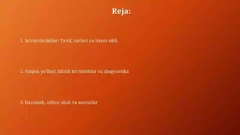 So'rg'ichlilar -odam parazitlari 2