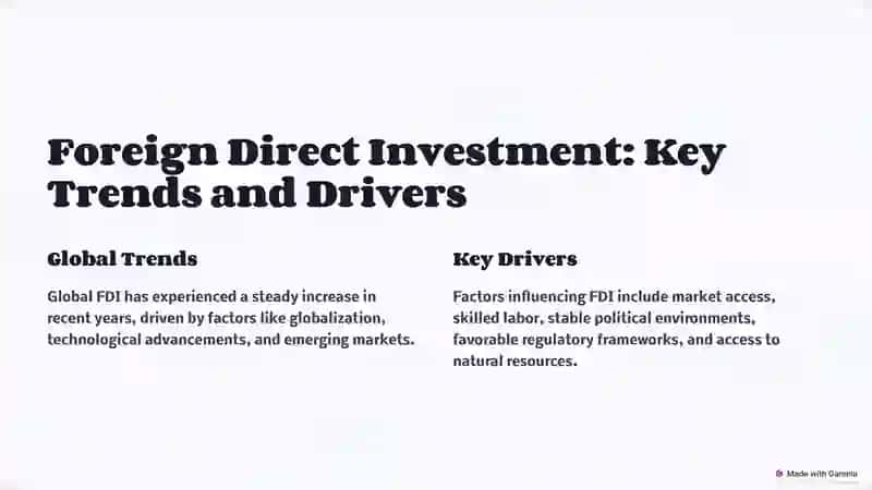Foreign Direct Investment: Key Trends and Drivers 2